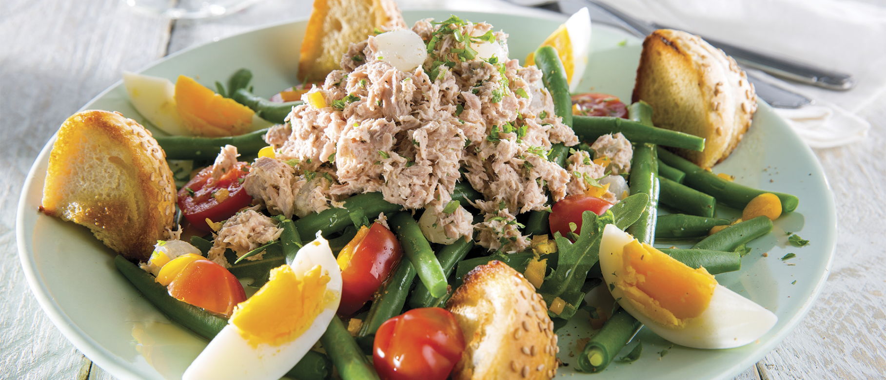 Tonijnsalade met sperziebonen